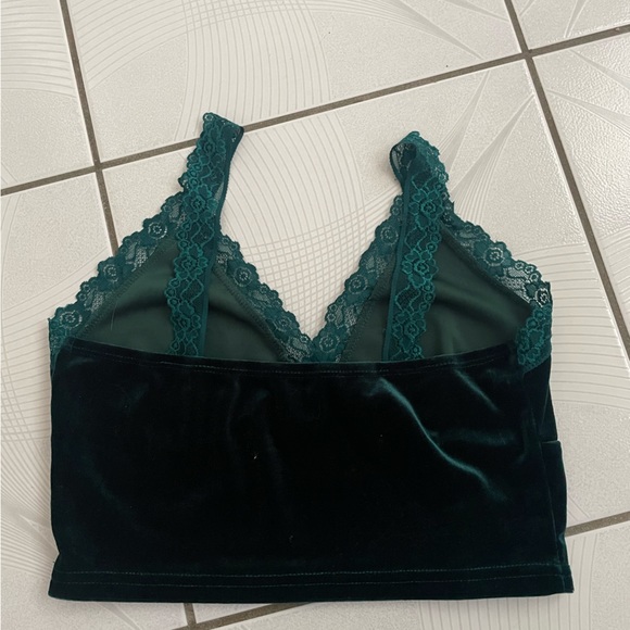 Forest Green Cropped Tank Top “Going Out” Shirt | Size S - Picture 2 of 4